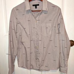 2/20 Banana Republic cotton stripes bonjour shirt